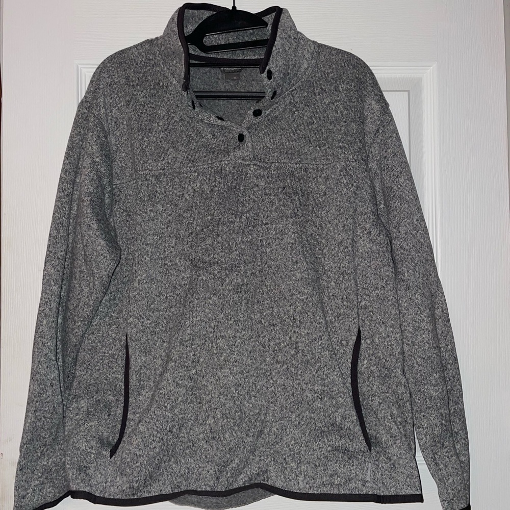Eddie Bauer Men's Gray Pull Over Fleece XL